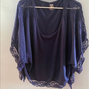 Navy Short Sleeve Top